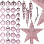 SPRINGOS Vánoční ozdoby růžové mix sada 33ks CA1145-XG – Zboží Dáma