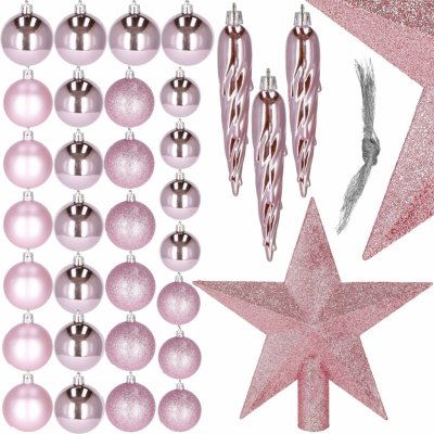SPRINGOS Vánoční ozdoby růžové mix sada 33ks CA1145-XG – Zboží Dáma