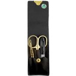 DUP Cestovní kožená manikúra 230401 černá s pozlacenými nástroji – Zboží Mobilmania