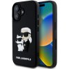 Pouzdro a kryt na mobilní telefon Apple Karl Lagerfeld Ochranný na iPhone 16 PLUS - Karl Lagerfeld, 3D Rubber Karl and Choupette Black KLHCP16M3DRKCNK