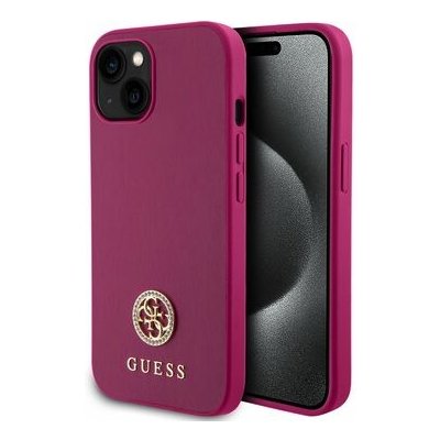 Guess PU 4G Strass Metal Logo Apple iPhone 15 růžové – Hledejceny.cz