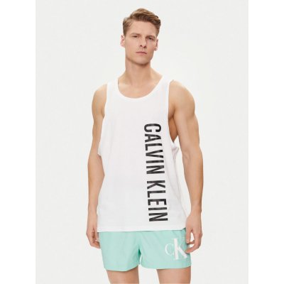 Calvin Klein Swimwear Tank top KM0KM00997 regular fit bílá – Zboží Dáma