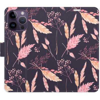 Pouzdro iSaprio Flip s kapsičkami na karty - Ornamental Flowers 02 Apple iPhone 14 Pro Max