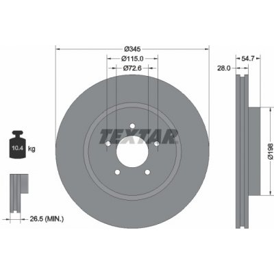 TEXTAR Brzdový kotouč 92177105 – Zboží Mobilmania