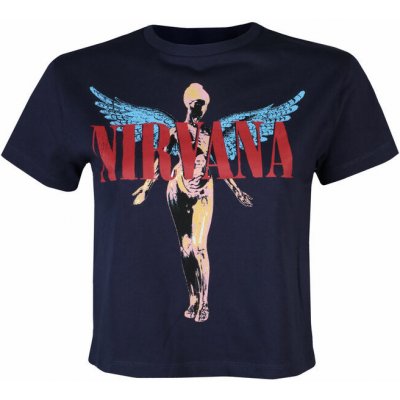 Tričko metal ROCK OFF Nirvana Angelic modrá – Sleviste.cz