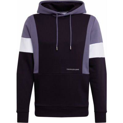 Calvin Klein Jeans Mikina 'COLOR BLOCK HOODIE' bílá / černá / šedá