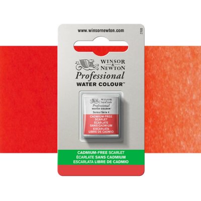 Winsor & Newton Professional Akvarelová barva půlpánvička Cadmium Free Scarlet – Sleviste.cz