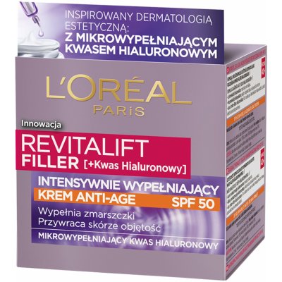 L'Oréal Revitalift Filler Anti ageing cream SPF50 pleťový krém 50 ml – Hledejceny.cz