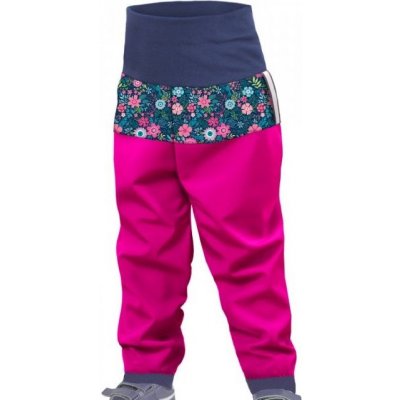Unuo batolecí LETNÍ softshellové kalhoty Květinky fuchsiová – Zboží Dáma