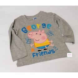 chlapecké tričko dl. rukáv Peppa Pig šedé