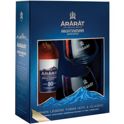 Ararat brandy Akhtamar 10 letá 0,7 l (DÁRKOVÉ BALENÍ 2 SKLENICE) – Zboží Mobilmania