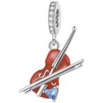 Prosperk Korálek stříbrný na náramek housle se zirkonem S3737 – Sleviste.cz