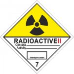 Radioaktivní látka v kusech kateg.II. č.7B(žlutý trojúhleník,černý tisk) | Samolepka, 10x10 cm – Hledejceny.cz