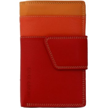 Dámská kožená peněženka vícebarevná červená