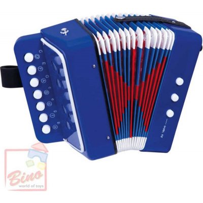Bino Harmonika dětská modrá tahací akordeon (hudební nástroje)