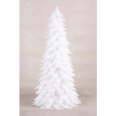 MagicHome Dekorace Vánoce Stromeček z chmýří bílý 22x46 cm – Zboží Mobilmania