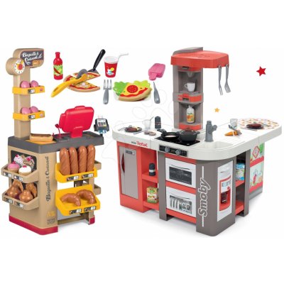 Smoby Set kuchyňka elektronická Tefal Studio 360° XXL Bubble mrkvová a pekárna s koláči Baguette&Croissant Bakery s pizzou – Zboží Mobilmania