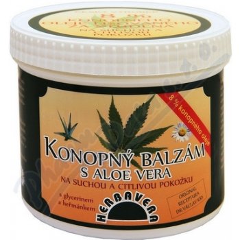 Herbavera konopný balzám s aloe vera 250 ml