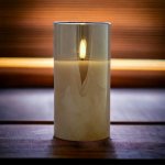 DecoLED LED svíčka ve skle 7,5 x 15 cm zlatá – Zboží Mobilmania