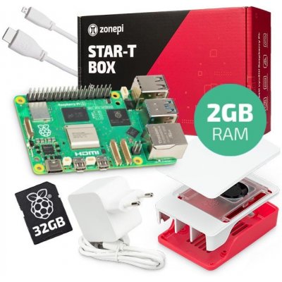 Zonepi Oficiální sada s Raspberry Pi 5 (2GB RAM) + krabička + 32GB microSD + příslušenství 537835 – Hledejceny.cz