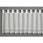 Sehlbach Vitrážová záclona s poutky s květinovou výšivkou, přírodní, 135 x 48 cm – Hledejceny.cz