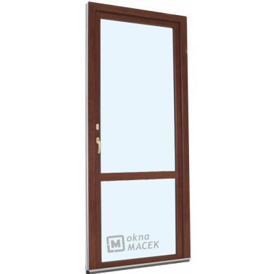 Kömmerling balkonové dveře 70 AD OS s příčkou levé ořech/ořech 80 x 230 cm oboustranná klika + FAB + hliníkový práh – Hledejceny.cz