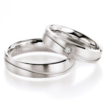 Snubní prsteny stříbrné s diamantem S10150