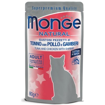 Monge Natural Cat tuňák & kuře & krevety 80 g – Hledejceny.cz