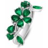 Prsteny Brilio Silver stříbrný prsten se zelenými zirkony RI066WG