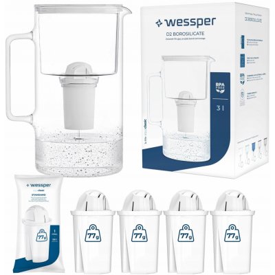 Wessper D2 Borosilicate 3 l bílá – Zboží Dáma