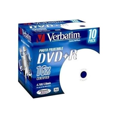 Verbatim DVD+R 4,7GB 16x, printable, jewel, 1ks (43507)