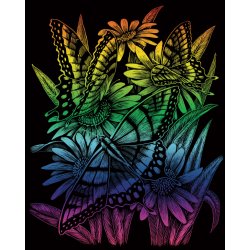 Royal & Langnickel škrabací obrázek duhový Motýlci v květinách
