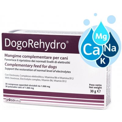 DogoRehydro elektrolyty pro psy a kočky při horku a zátěži 30 tablet – Hledejceny.cz