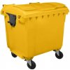 Popelnice Plastik Gogic Plastový kontejner 1 100 l žlutý ploché víko