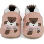 Carozoo Kožené capáčky s gumovou podrážkou baletka růžová Růžová – Zboží Dáma