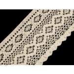 Bavlněná krajka paličkovaná šíře 12,5 cm, střední, 2 režná světlá – Zboží Mobilmania