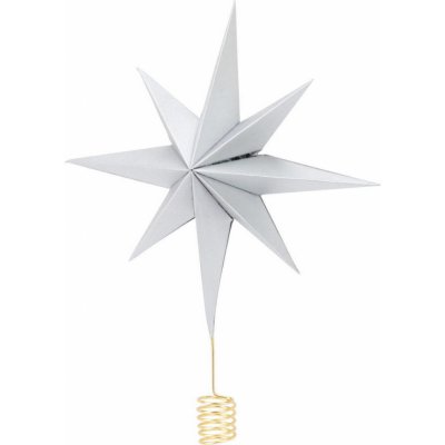 Home Styling Collection Špička na vánoční stromeček hvězda z papíru 30 cm stříbrná – Zboží Mobilmania