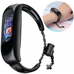 Hurtel Náhradní kovový náramek s řetízkem pro Xiaomi Mi Band 6 / 5 / 4 / 3 černý 9145576225530 – Zboží Živě