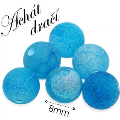ACHÁT modrý dračí, matný, kulička, 8mm – Hledejceny.cz