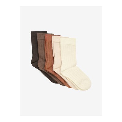 Minymo Bambusové ponožky 5ks Cocoa Brown – Zboží Mobilmania