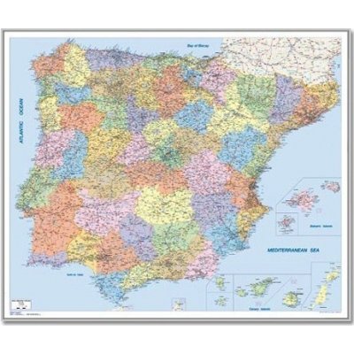 Španělsko a Portugalsko spediční - nástěnná mapa 110 x 90 cm, lamino + černý hliníkový rám – Zboží Mobilmania