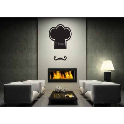 WEBLUX vzor n45090895 Samolepka na zeď chef Hat and mustache abstrahovat inzerce informovat o, rozměry 170 x 100 cm – Hledejceny.cz