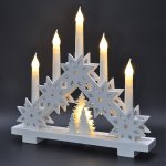 Solight LED vánoční svícen s hvězdami 30cm 5x LED 2x AA – Zboží Mobilmania