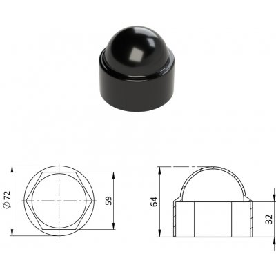 Kovoinox Krytka plastová na matice a šrouby M39, černá – Hledejceny.cz