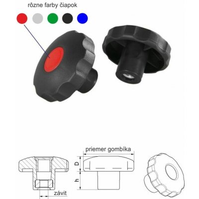 Kovoinox Aretačná matica, ø-50mm,M10mm,D-15mm,h-17 -Polyamid, odolná voči poveternostným vplyvom Černá – Hledejceny.cz