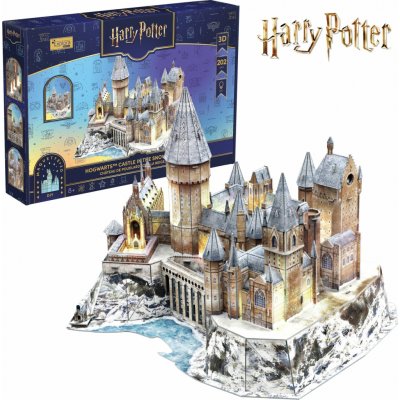 CubicFun 3D puzzle Harry Potter: Zasněžený hrad v Bradavicích LED 202 ks – Zboží Mobilmania