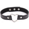 SM, BDSM, fetiš Collar with Heart Shaped Hoop Adjustable 41,5 cm Black