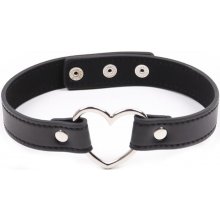 Collar with Heart Shaped Hoop Adjustable 41,5 cm Black