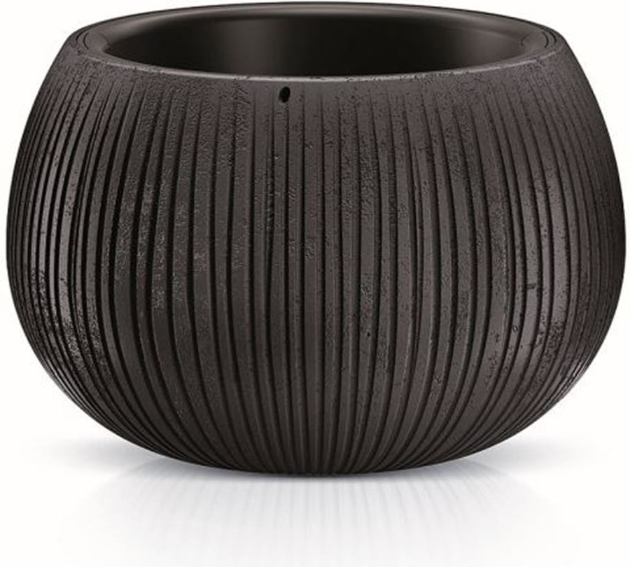 Prosperplast Květináč s vkladem BETON BOWL 23,8 cm černý