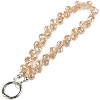 Přívěsek na mobil ze skleněných korálků pudrovo-lososová 1ks – Zboží Živě